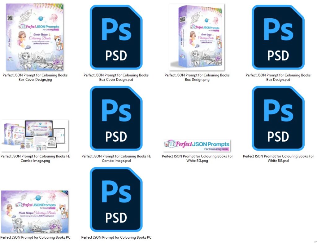 Perfect JSON Prompts for Colouring Books